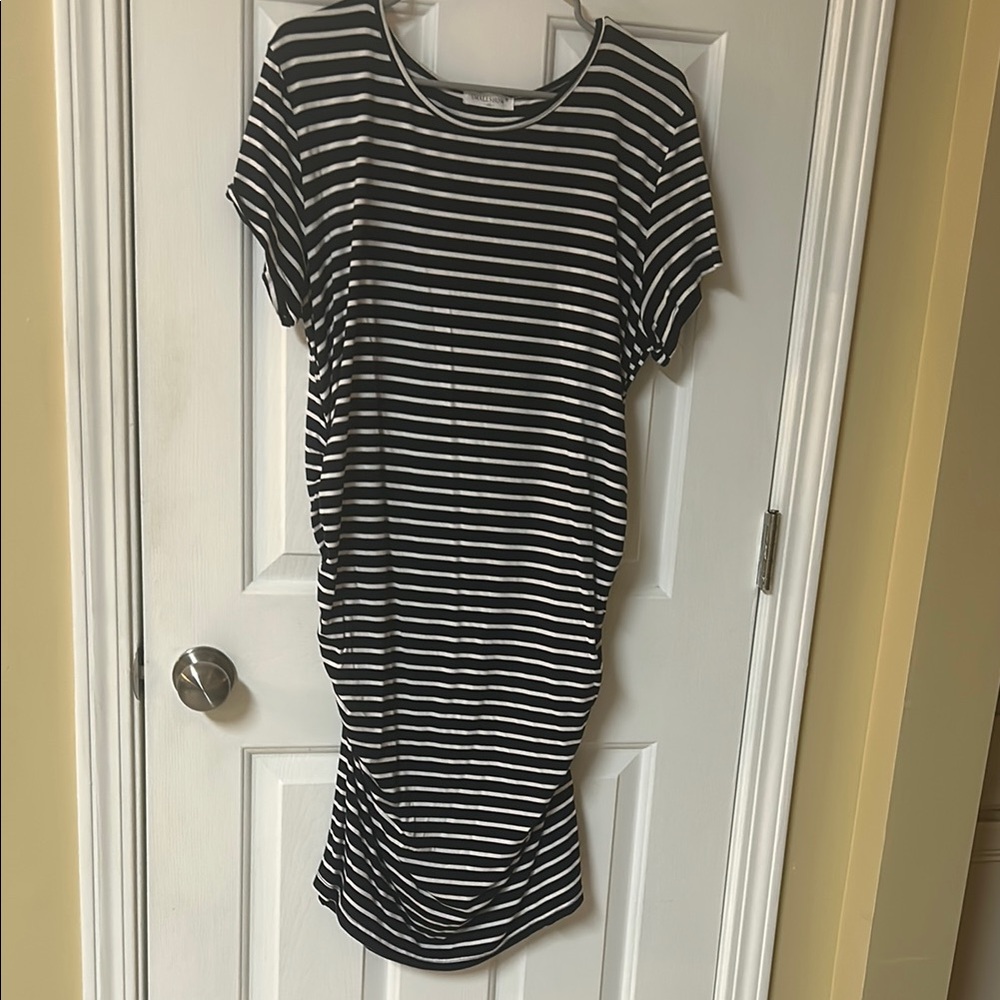 Black and White Striped Dress Maternity